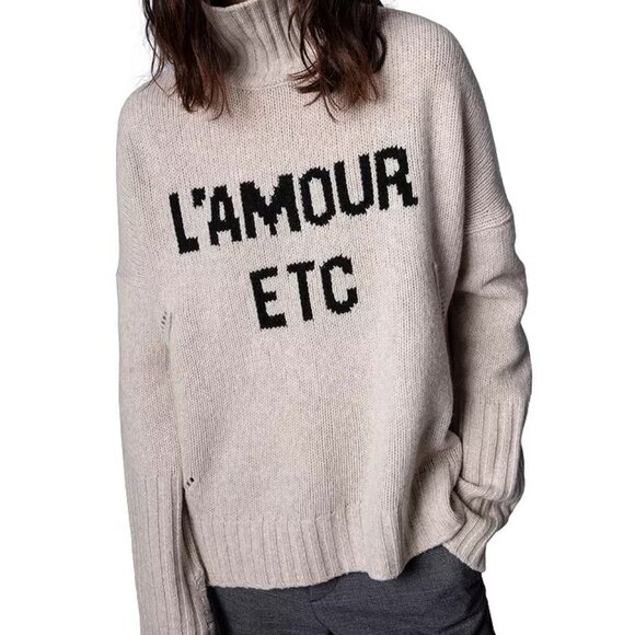 Zadig & Voltaire Alma L’Amour Etc Merino Wool Turtleneck Sweater XS - Picture 1 of 9